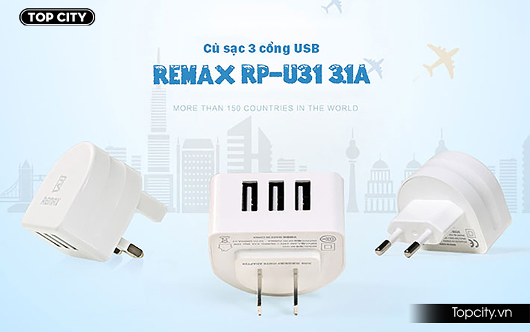 Củ sạc 3 cổng USB Remax RP - U31 (2)