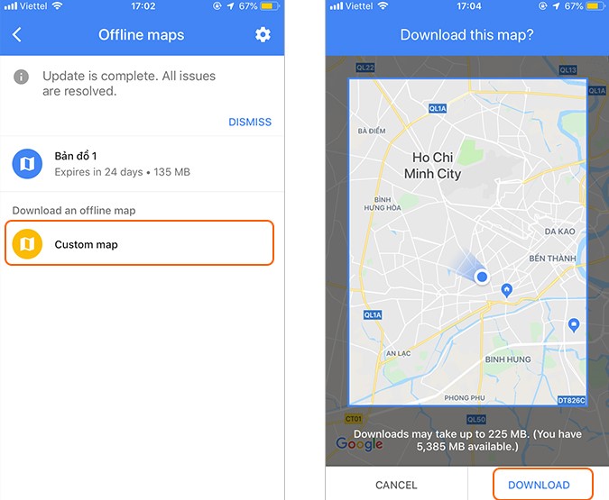 Hướng dẫn dùng Google Maps không cần Wifi, 3G