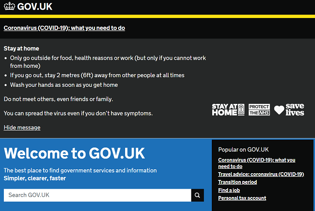 Trang web chính phủ Anh