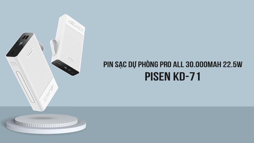 Pin sạc dự phòng Pro All 30000mAh 22.5W Pisen KD-71