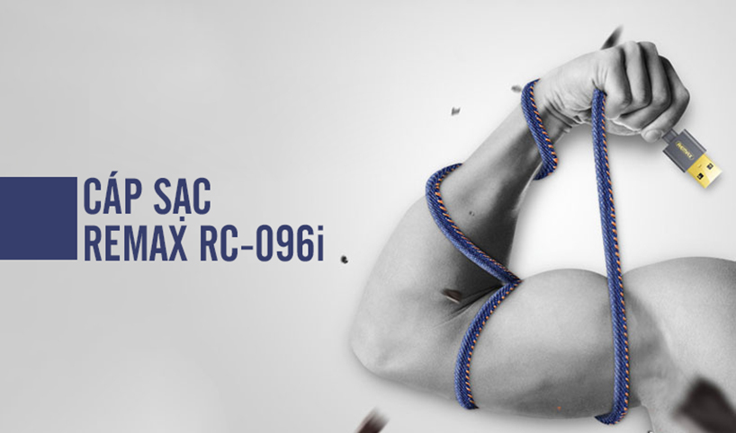Cáp sạc bọc vải jean Remax RC-096i slide1