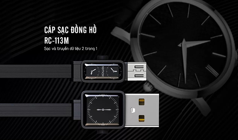 Cáp sạc đồng hồ Micro USB Remax RC-113m slide1