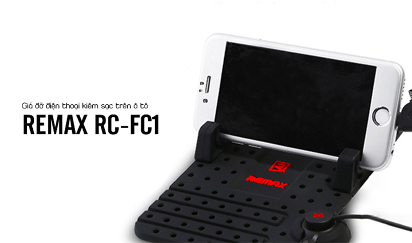 Giá đỡ điện thoại kiêm sạc trên ô tô Remax RC-FC1 slide1